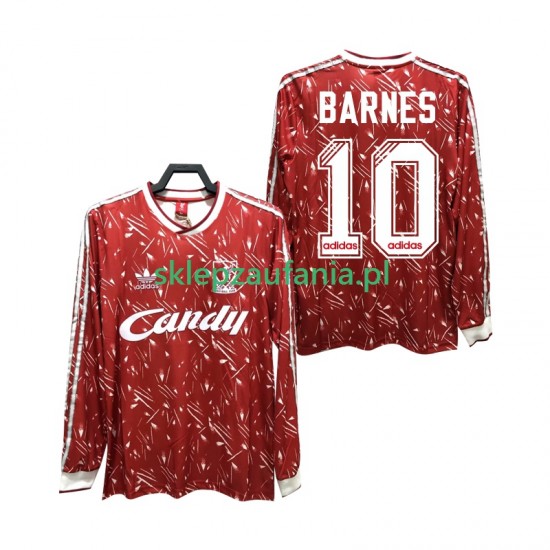 Herre Liverpool drakt BARNES 10 1989 1991 Retro Hjemme Langermet