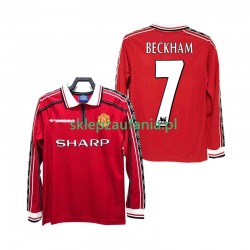 Herre Manchester Utd drakt BECKHAM 7 1998 Retro Hjemme 1999 Langermet