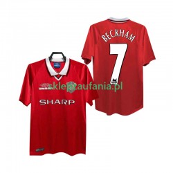Herre Manchester Utd drakt BECKHAM 7 2000 Retro Hjemme 1999 Korte Ermer