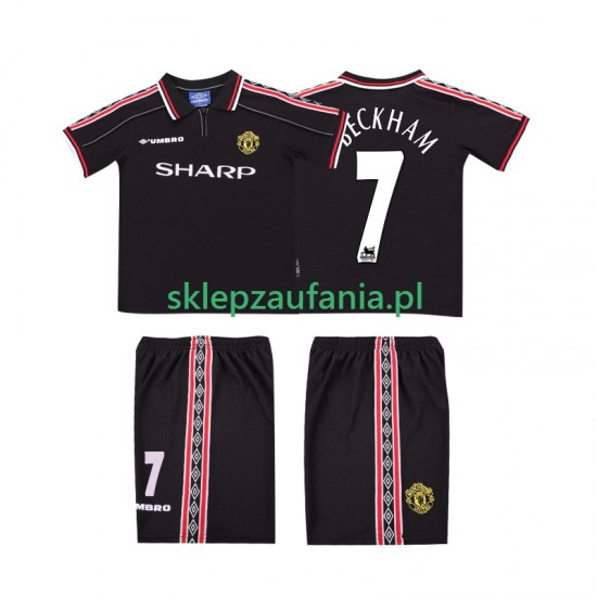 3-13 år Barn Manchester Utd drakt Beckham 7 1998 Retro Borte 1999 Korte Ermer