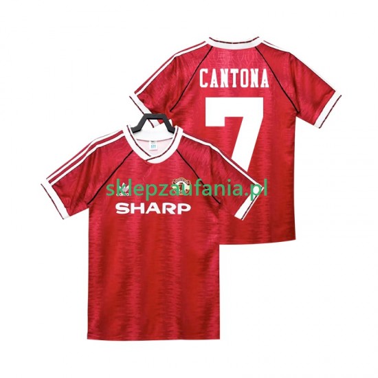 Herre Manchester Utd drakt CANTONA 7 1992 Retro Hjemme 1990 Korte Ermer
