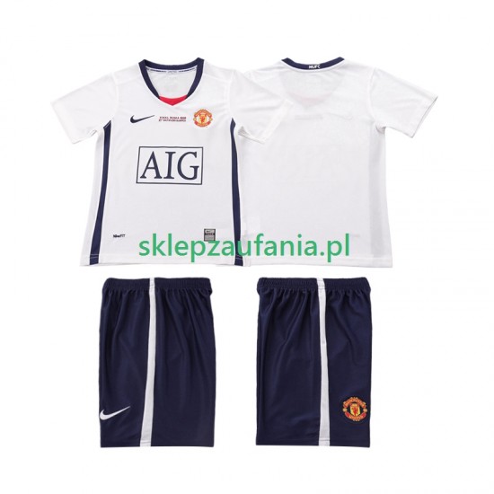 3-13 år Barn Manchester Utd drakt Champions League 2009 Retro Borte 2008 Korte Ermer