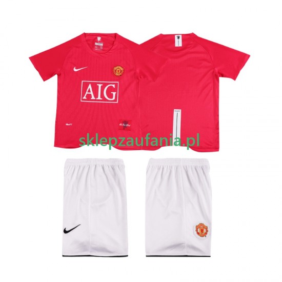 3-13 år Barn Manchester Utd drakt Premier League 2007 Retro Hjemme 2008 Korte Ermer