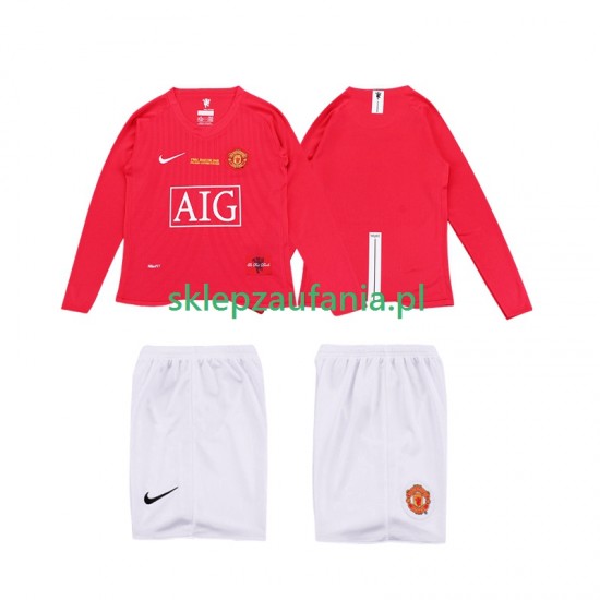 3-13 år Barn Manchester Utd drakt Premier League 2009 Retro Hjemme 2008 Langermet