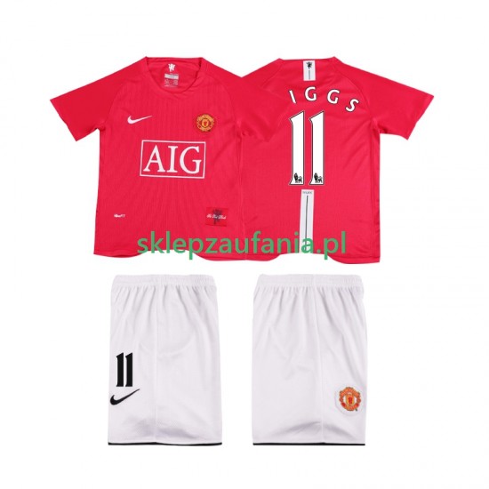 3-13 år Barn Manchester Utd drakt GIGGS 11 Premier League 2007 Retro Hjemme 2008 Korte Ermer