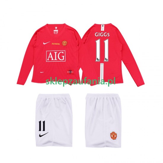 3-13 år Barn Manchester Utd drakt GIGGS 11 Premier League 2009 Retro Hjemme 2008 Langermet