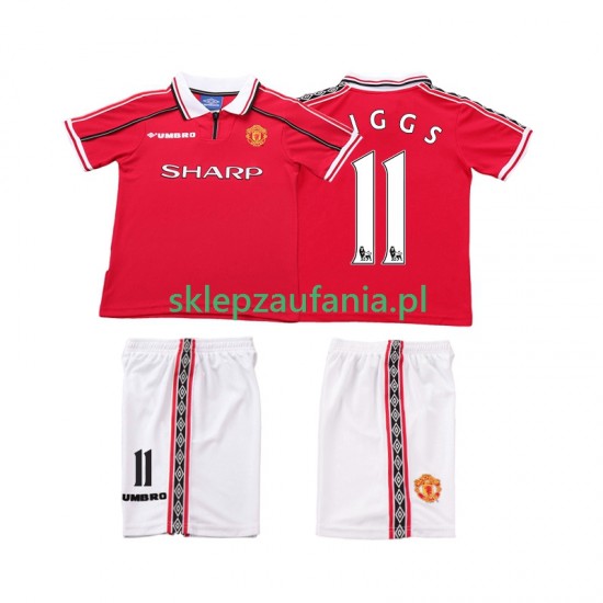 3-13 år Barn Manchester Utd drakt Giggs 11 1998 Retro Hjemme 1999 Korte Ermer