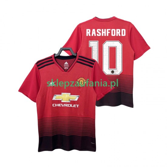 Herre Manchester Utd drakt RASHFORD 10 2018 2019 Retro Hjemme Korte Ermer