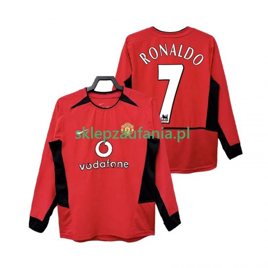 Herre Manchester Utd drakt RONALDO 7 2002 Retro Hjemme 2004 Langermet