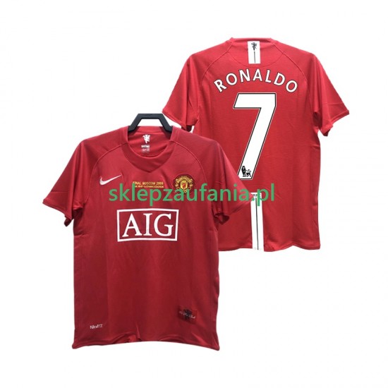 Herre Manchester Utd drakt RONALDO 7 2007 Retro Hjemme 2008 Korte Ermer