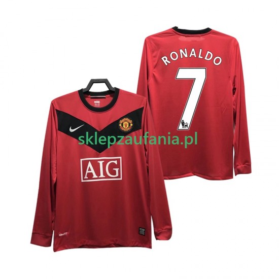 Herre Manchester Utd drakt RONALDO 7 2009 Retro Hjemme 2010 Langermet