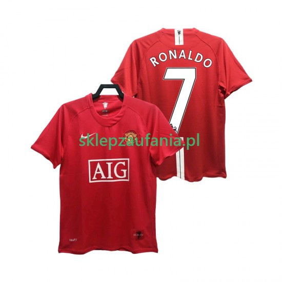 Herre Manchester Utd drakt RONALDO 7 Premier League 2007 Retro Hjemme 2008 Korte Ermer
