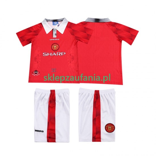 3-13 år Barn Manchester Utd drakt 1996 1997 Retro Hjemme Korte Ermer