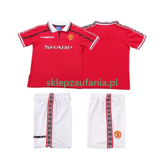 3-13 år Barn Manchester Utd drakt 1998 Retro Hjemme 1999 Korte Ermer
