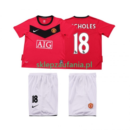 3-13 år Barn Manchester Utd drakt SCHOLES 18 2009 Retro Hjemme 2010 Korte Ermer