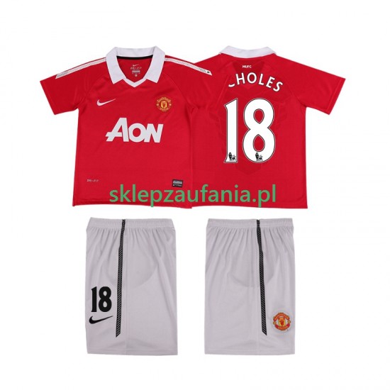 3-13 år Barn Manchester Utd drakt SCHOLES 18 Retro Hjemme 2010 2011 Korte Ermer