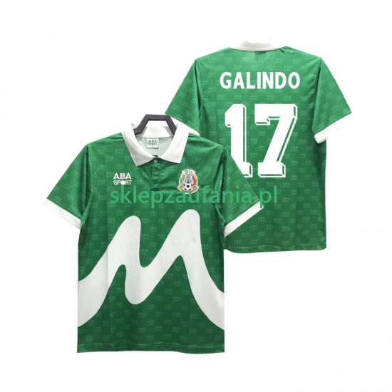 Herre Mexico drakt GALINDO 17 1995 Retro Hjemme Korte Ermer