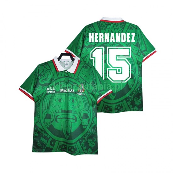 Herre Mexico drakt HERNANDEZ 15 1998 Retro Hjemme Korte Ermer