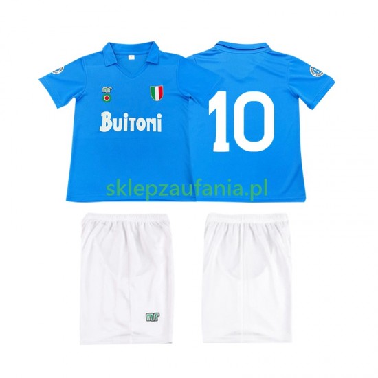 3-13 år Barn Napoli drakt 10 1987 1988 Retro Hjemme Korte Ermer