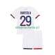 3-13 år Barn Paris Saint-Germain drakt Bradley Barcola 29 Borte 2025-2026 Korte Ermer