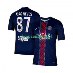 Herre Paris Saint-Germain drakt Joao Neves 87 Hjemme 2025-2026 Korte Ermer