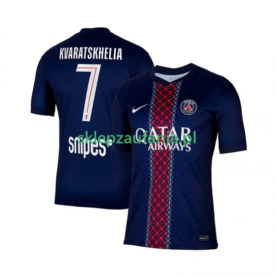 Herre Paris Saint-Germain drakt Khvicha Kvaratskhelia 7 Hjemme 2025-2026 Korte Ermer