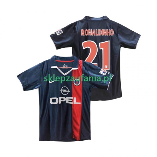 Herre Paris Saint-Germain drakt RONALDINHO 21 2001 2002 Retro Hjemme Korte Ermer