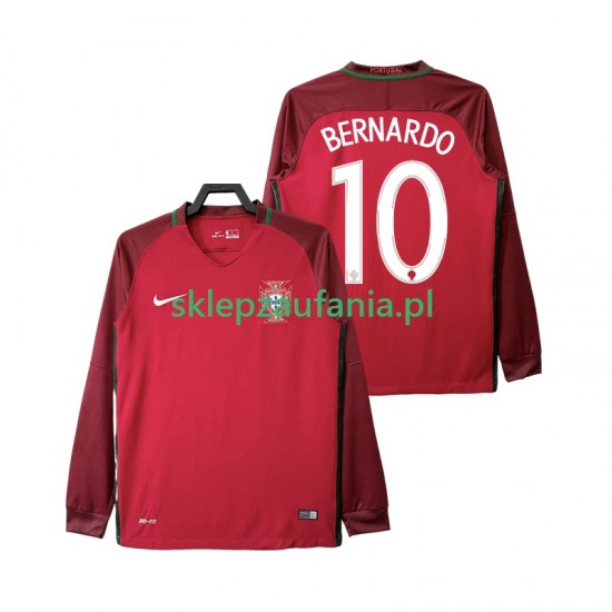 Herre Portugal drakt BERNARDO 10 2016 Retro Hjemme Langermet
