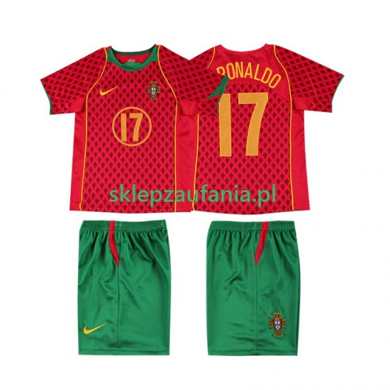 3-13 år Barn Portugal drakt Cristiano Ronaldo 17 Retro Hjemme 2004 Korte Ermer