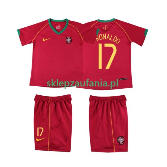 3-13 år Barn Portugal drakt Cristiano Ronaldo 17 Retro Hjemme 2006 Korte Ermer