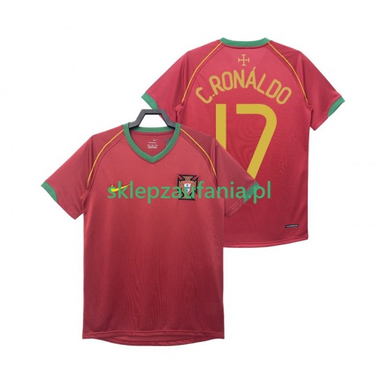 Herre Portugal drakt Crstiano Ronaldo 17 Retro Hjemme 2006 Korte Ermer