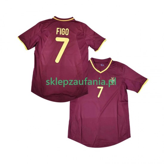 Herre Portugal drakt Figo 7 2000 Retro Hjemme Korte Ermer