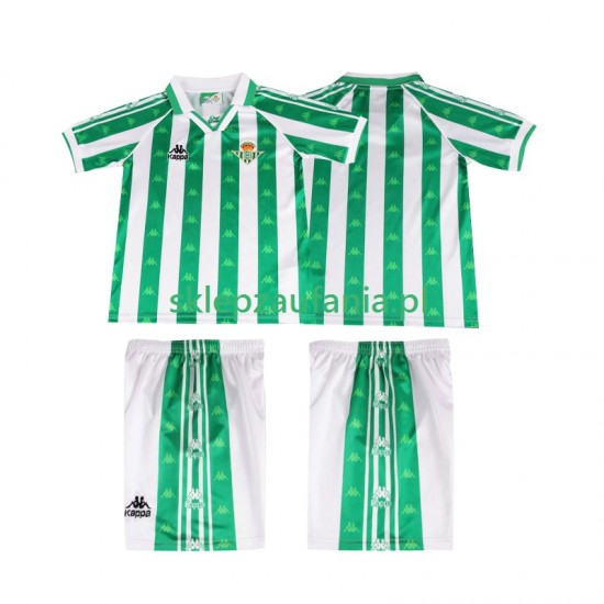 3-13 år Barn Real Betis drakt 1996 1997 Retro Hjemme Korte Ermer