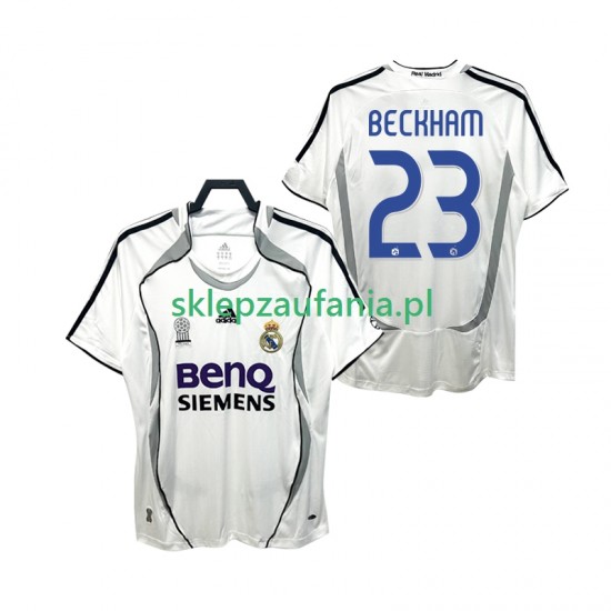Herre Real Madrid drakt BECKHAM 23 2007 Retro Hjemme 2006 Korte Ermer