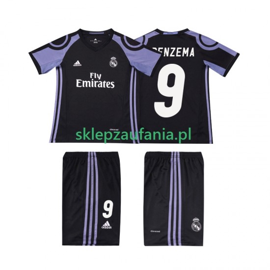 3-13 år Barn Real Madrid drakt BENZEMA 9 2016 2017 Retro Tredje Korte Ermer