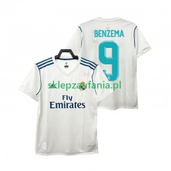 Herre Real Madrid drakt BENZEMA 9 2017 2018 Retro Hjemme Korte Ermer Herre Real Madrid drakt BENZEMA 9 2017 2018 Retro Hjemme Korte Ermer