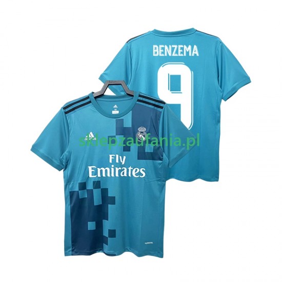 Herre Real Madrid drakt BENZEMA 9 2017 2018 Retro Tredje Korte Ermer
