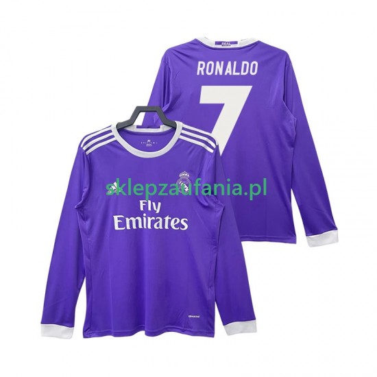 Herre Real Madrid drakt Cristiano Ronaldo 7 2016 2017 Retro Borte Langermet