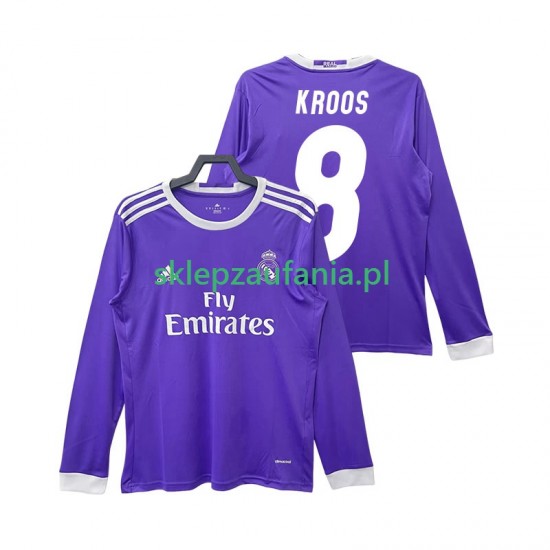 Herre Real Madrid drakt KROOS 8 2016 2017 Retro Borte Langermet