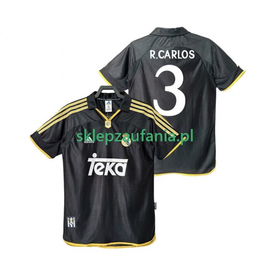 Herre Real Madrid drakt R.CARLOS 3 2001 Retro Borte 1999 Korte Ermer