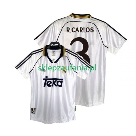 Herre Real Madrid drakt R.CARLOS 3 1998 2000 Retro Hjemme Korte Ermer