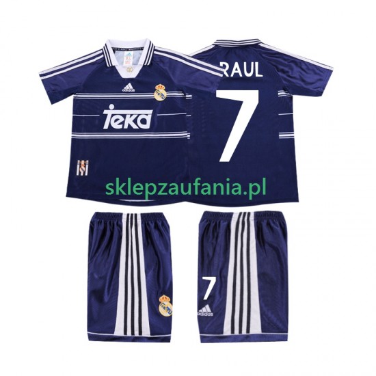 3-13 år Barn Real Madrid drakt RAUL 7 1998 Retro Borte 1999 Korte Ermer
