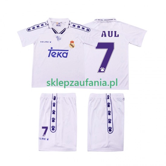 3-13 år Barn Real Madrid drakt RAUL 7 1996 Retro Hjemme 1994 Korte Ermer