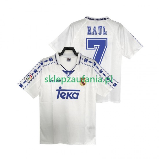 Herre Real Madrid drakt RAUL 7 1996 1997 Retro Hjemme Korte Ermer