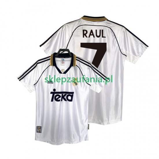 Herre Real Madrid drakt RAUL 7 1998 2000 Retro Hjemme Korte Ermer