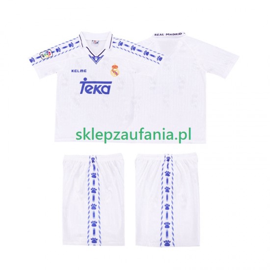 3-13 år Barn Real Madrid drakt 1996-1997 Retro Hjemme Korte Ermer