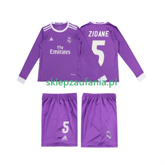 3-13 år Barn Real Madrid drakt ZIDANE 5 2016 Retro Borte Langermet