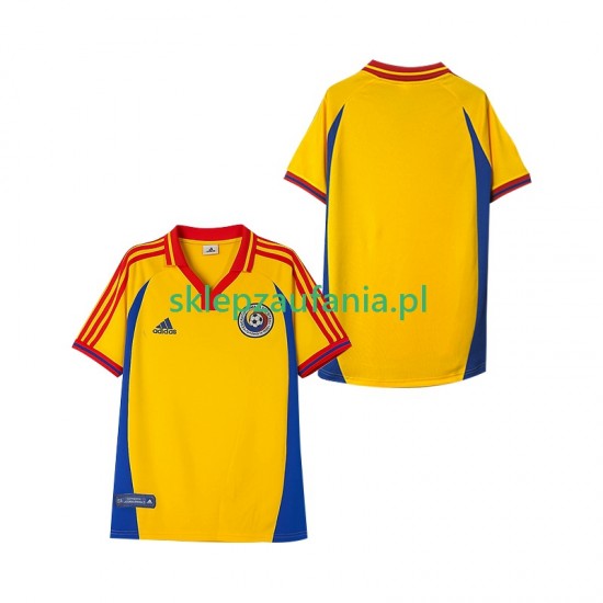 Herre Romania drakt 2000 Retro Hjemme Korte Ermer