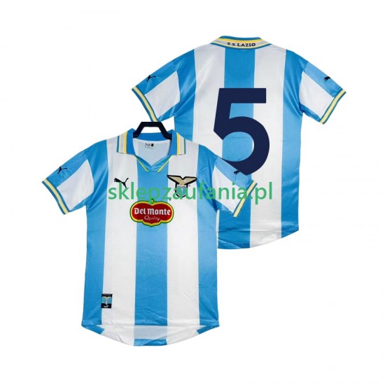 Herre SS Lazio drakt 5 2000 Retro Hjemme 1999 Korte Ermer
