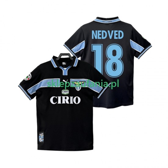 Herre SS Lazio drakt NEDVED 18 1998 Retro Borte 1999 Korte Ermer